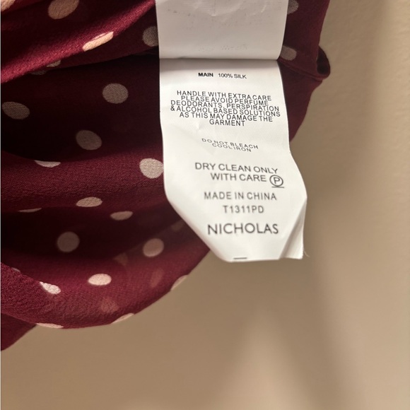 Nicholas - Polka Dot Smocked Sheer Top - 10 - Picture 4 of 12